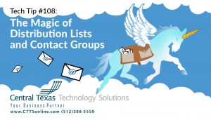 Email Distribution Lists and contact groups in Outlook, Georgetown TX